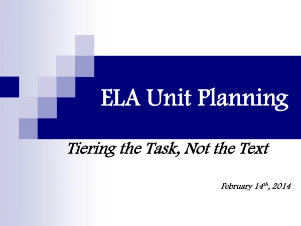 ELA Unit Planning