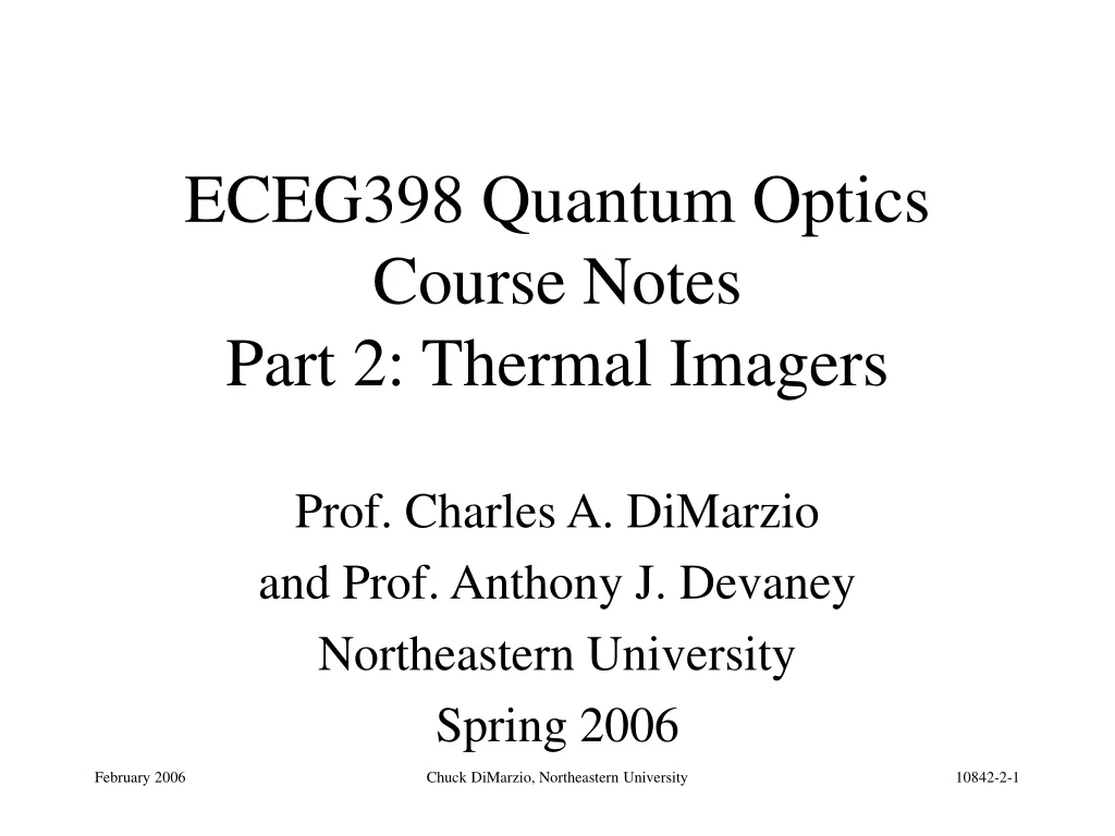 eceg398 quantum optics course notes part