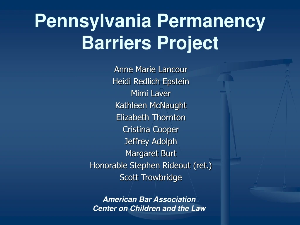 pennsylvania permanency barriers project