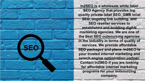 Wholesale White Label SEO - in2seo.com