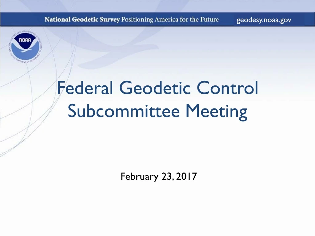 federal geodetic control subcommittee meeting