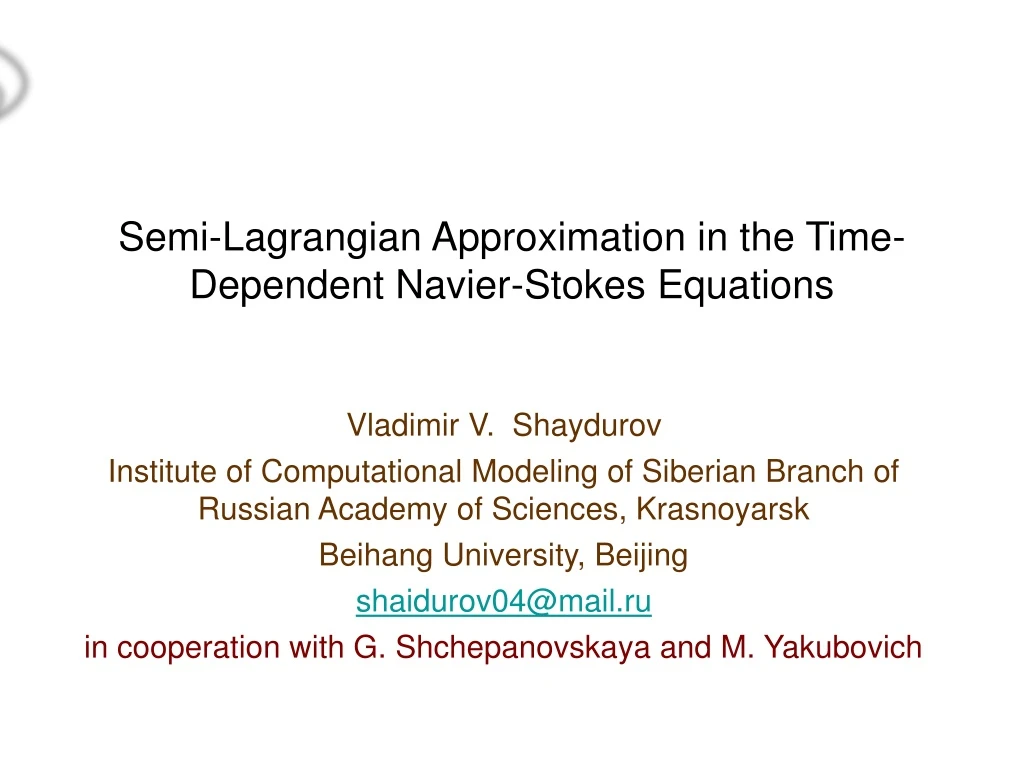 semi lagrangian approximation in the time