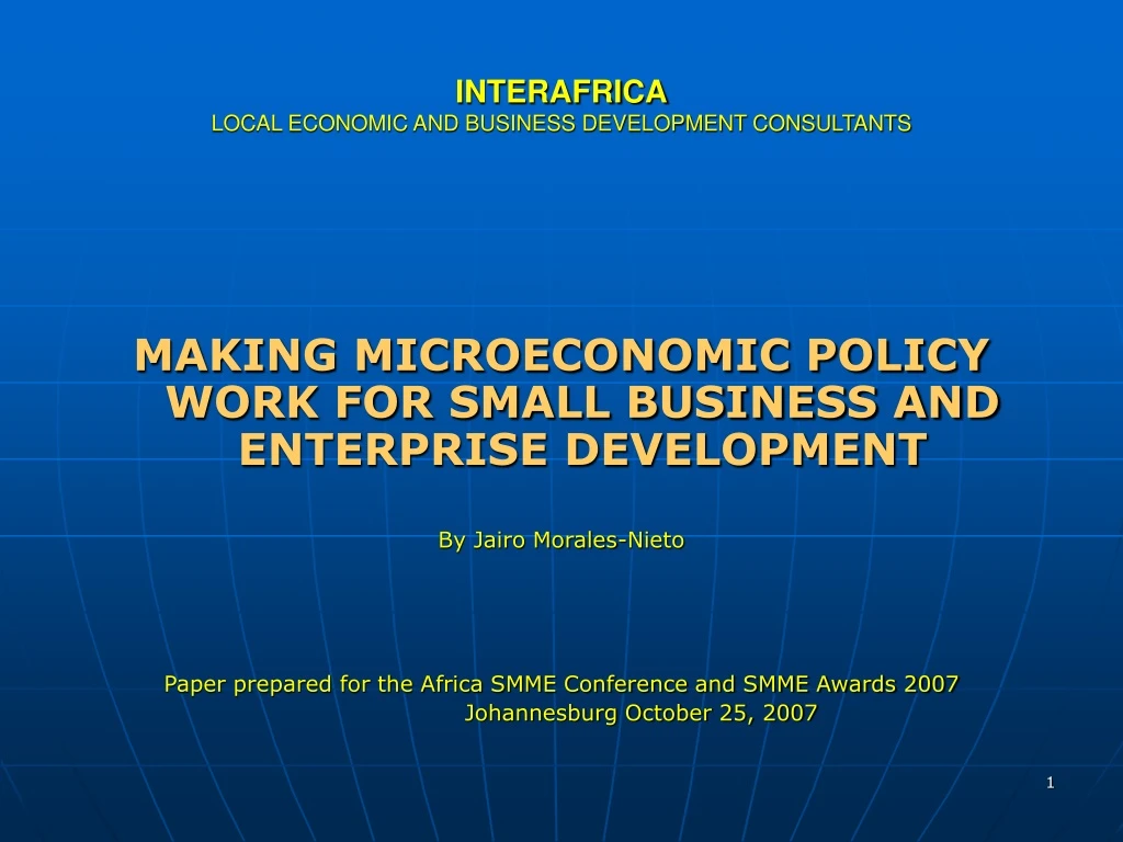 interafrica local economic and business development consultants