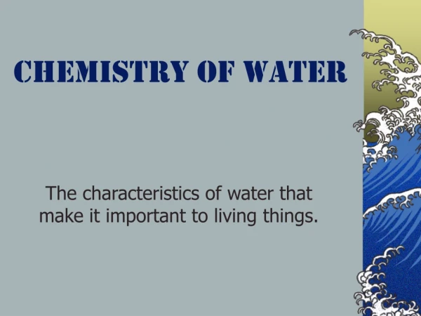 Chemistry of Water