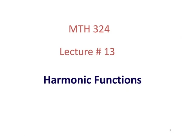 Harmonic Functions