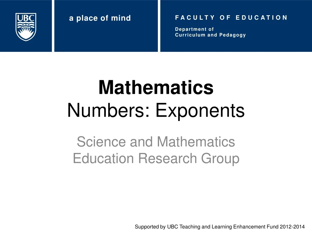 mathematics numbers exponents