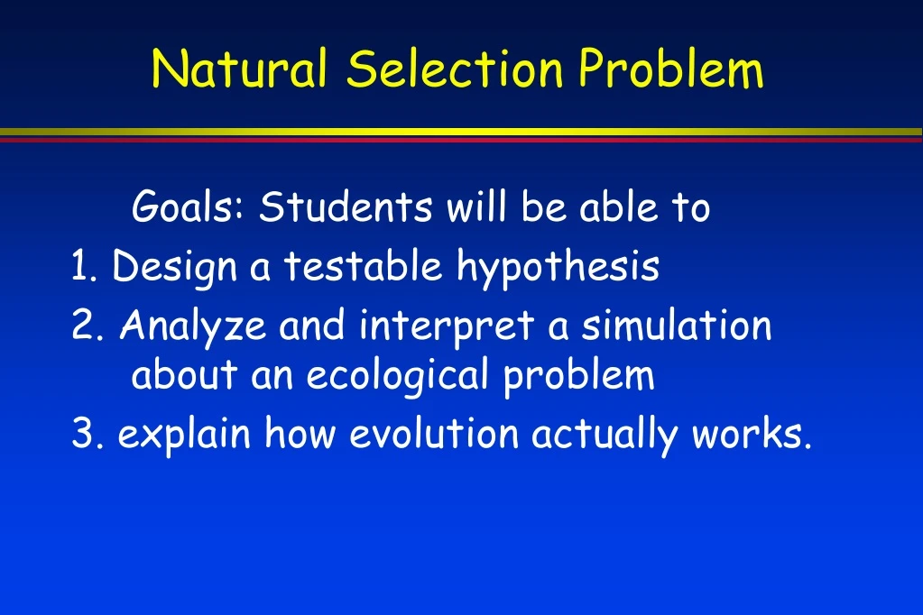 natural selection problem