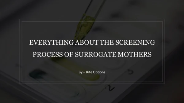 everything about the screening