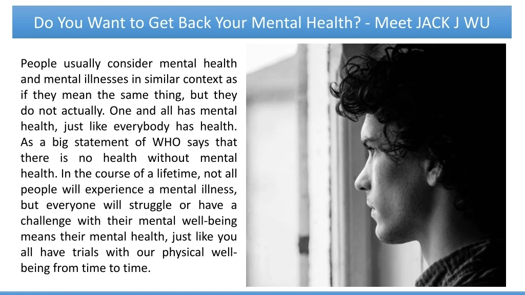 do you want to get back your mental health meet