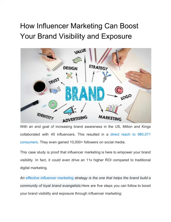 How Influencer Marketing Can Boost Your Brand Visibility and Exposure