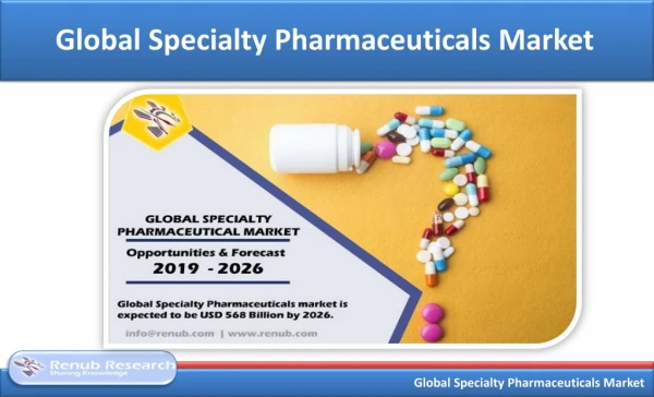 Global Specialty Pharmaceuticals Market is forecasted to be USD 568 Billion by 2026