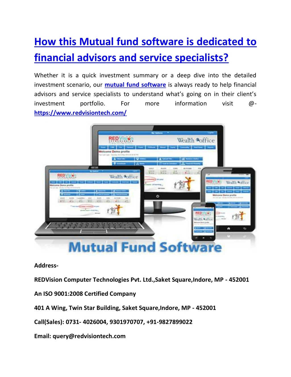 how this mutual fund software is dedicated