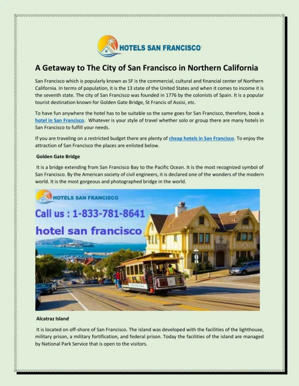 A Getaway to The City of San Francisco in Northern California