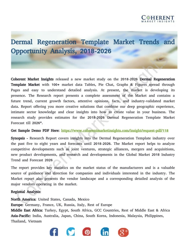 Dermal Regeneration Template Market Trends and Opportunity Analysis, 2018-2026