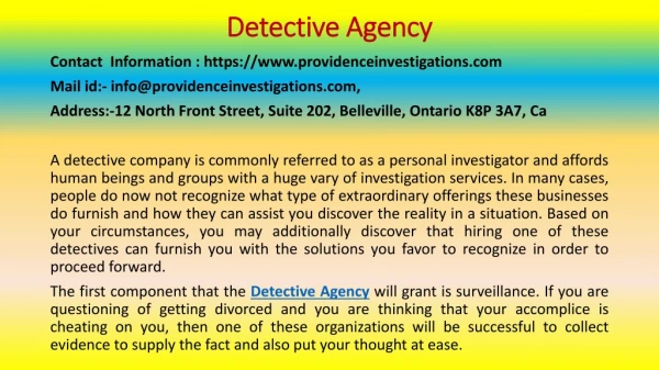 How to Build an Empire with Detective Agency