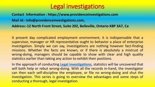 How to improve at legal investigations in 60 Minutes