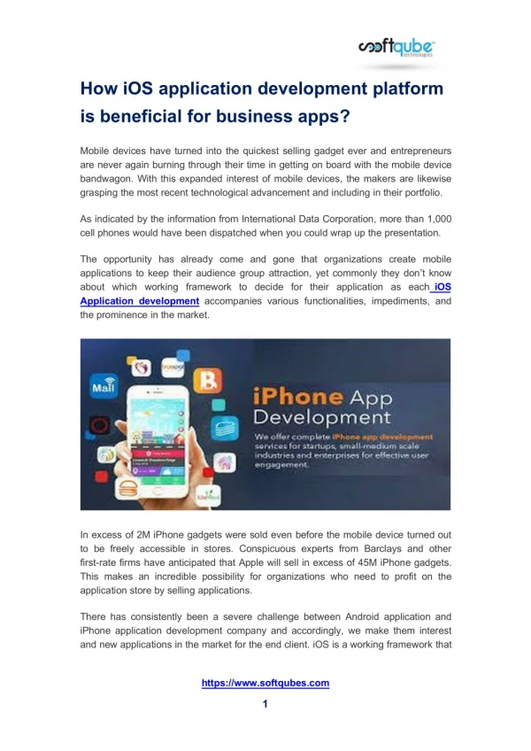 How iOS application development platform is beneficial for business apps?