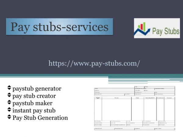 Pay stubs-services
