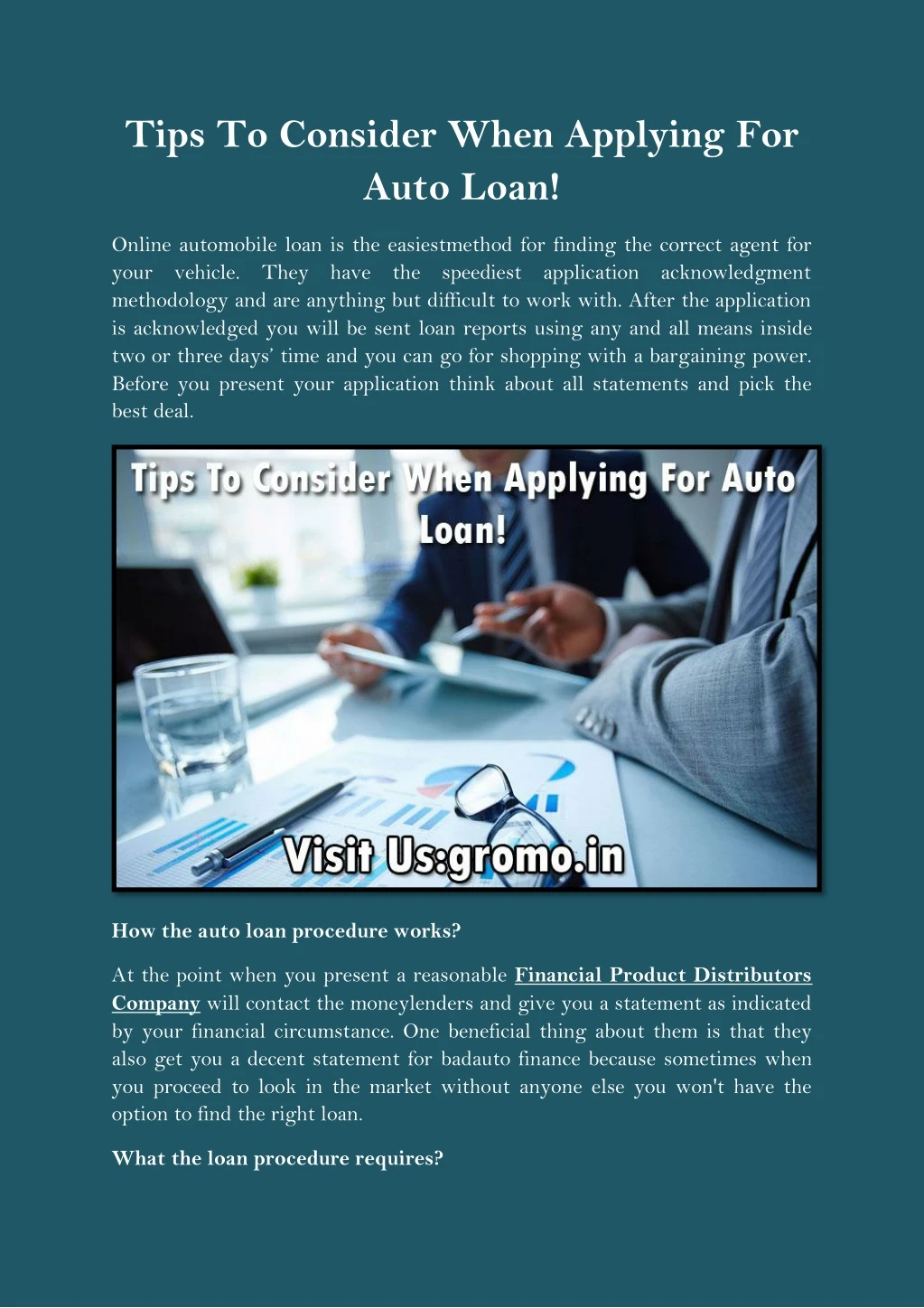 tips to consider when applying for auto loan
