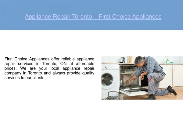 Appliance Repair In Toronto