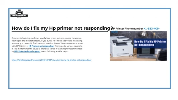 How do I fix my Hp printer not responding?