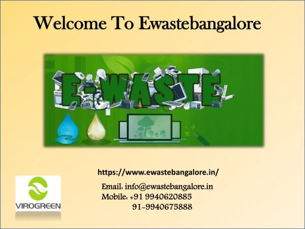 E waste recycling services bangalore