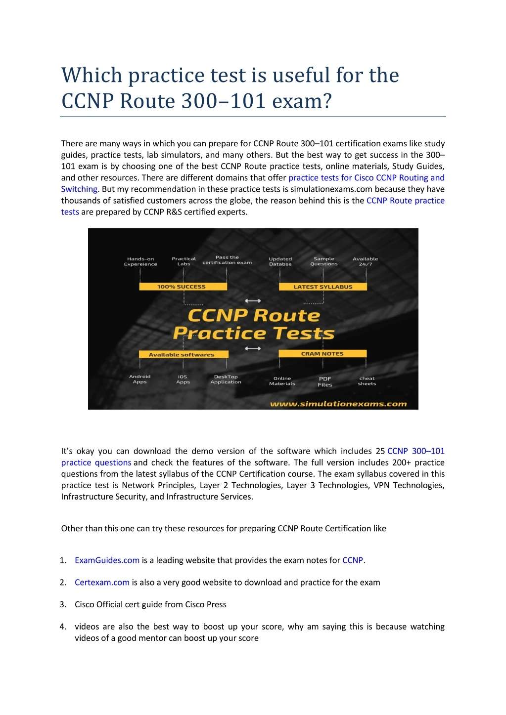 which practice test is useful for the ccnp route