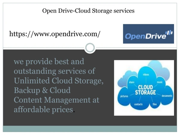 Open Drive-Cloud Storage services