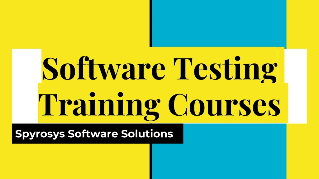 software testing training courses