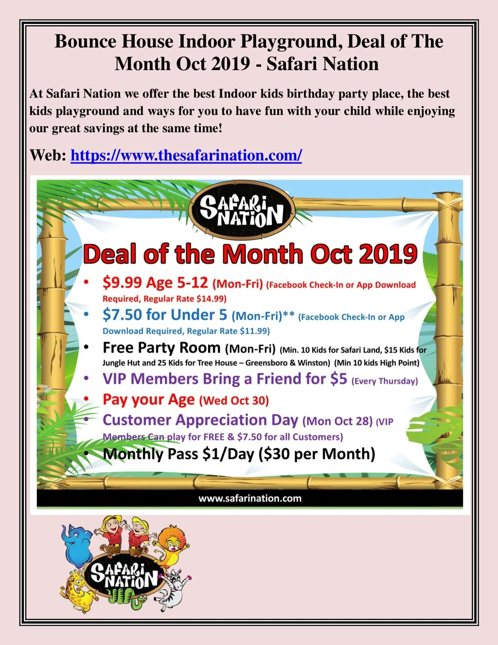 bounce house indoor playground deal of the month