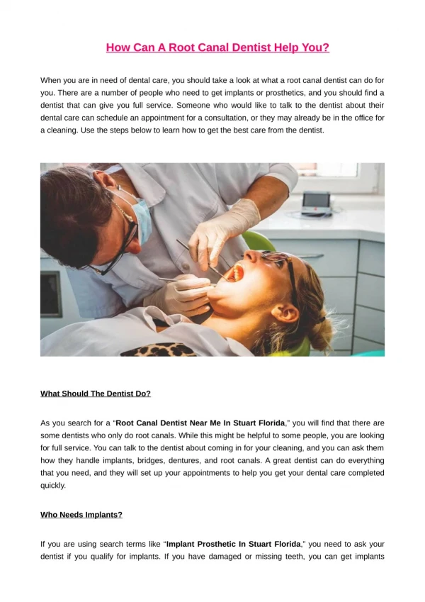 How Can A Root Canal Dentist Help You?