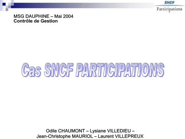 Cas SNCF PARTICIPATIONS