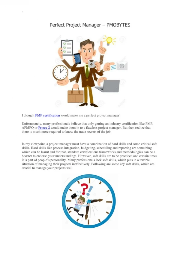 Perfect Project Manager - PMOBYTES