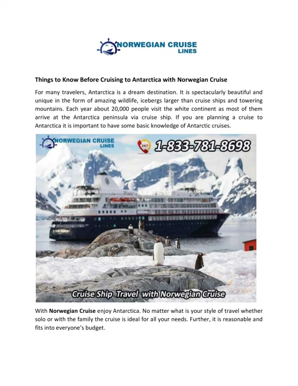Things to Know Before Cruising to Antarctica with Norwegian Cruise