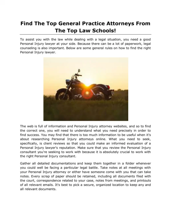 Find The Top General Practice Attorneys From The Top Law Schools!