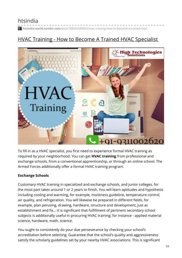 ISO Certified Center for HVAC Training Course in Delhi