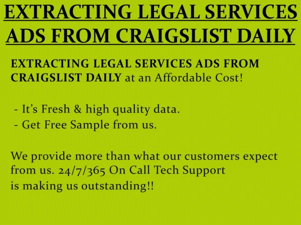 EXTRACTING LEGAL SERVICES ADS FROM CRAIGSLIST DAILY