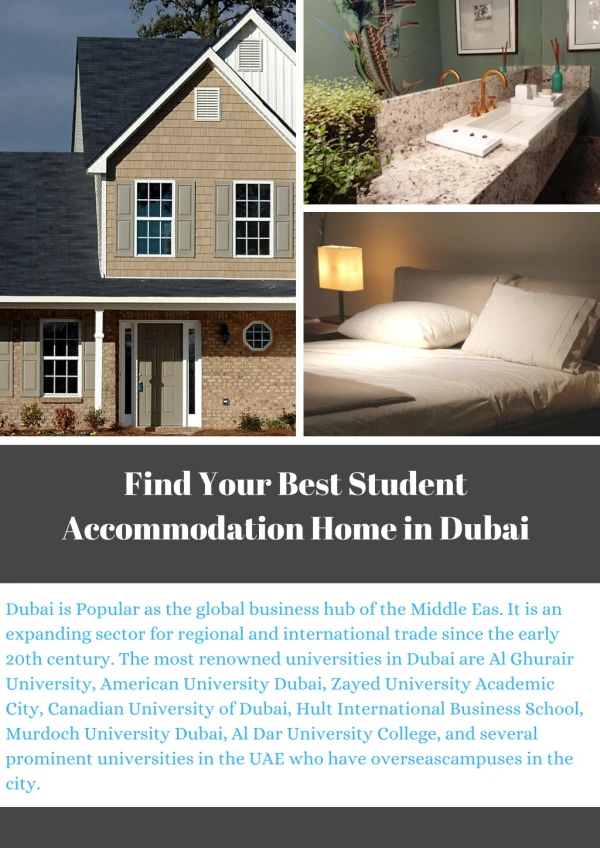 Find Your Best Student Accommodation Home in Dubai