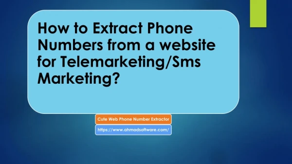 How to Extract Phone Numbers from a website ?