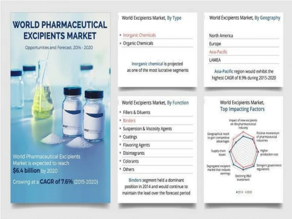 Pharmaceutical Excipients Market Will Hit $6.4 Billion by 2020