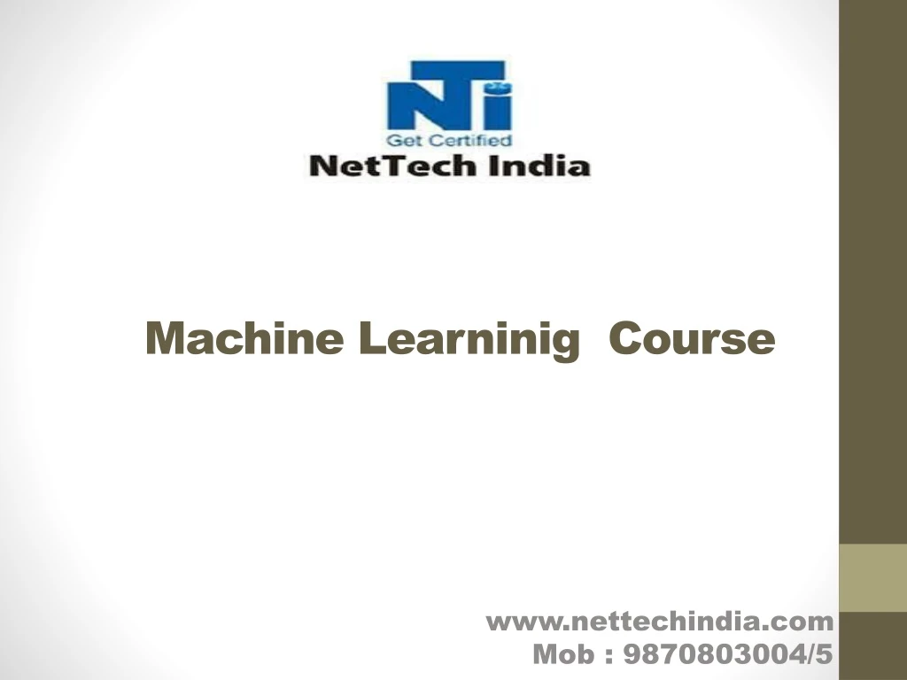 machine learninig course