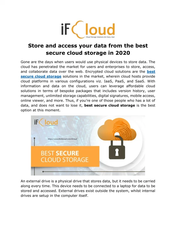 Best secure cloud storage