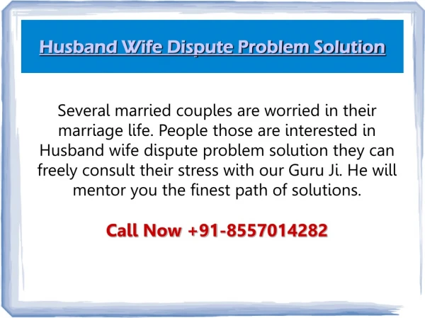 husband wife dispute problem solution