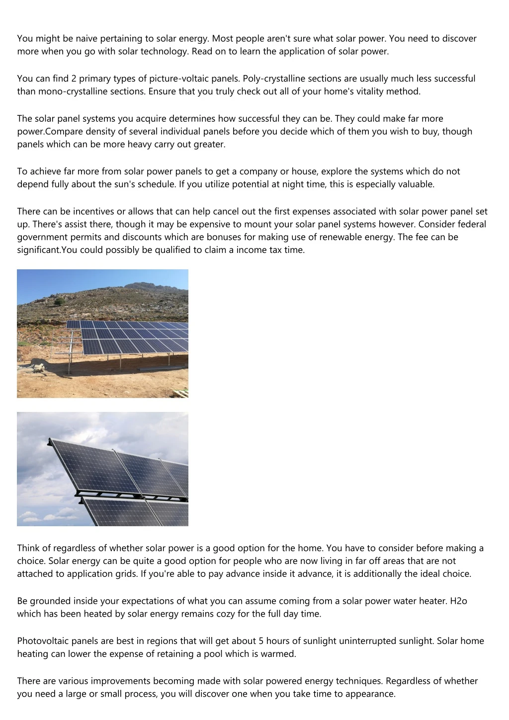 you might be naive pertaining to solar energy