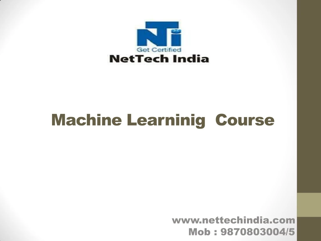 machine learninig course