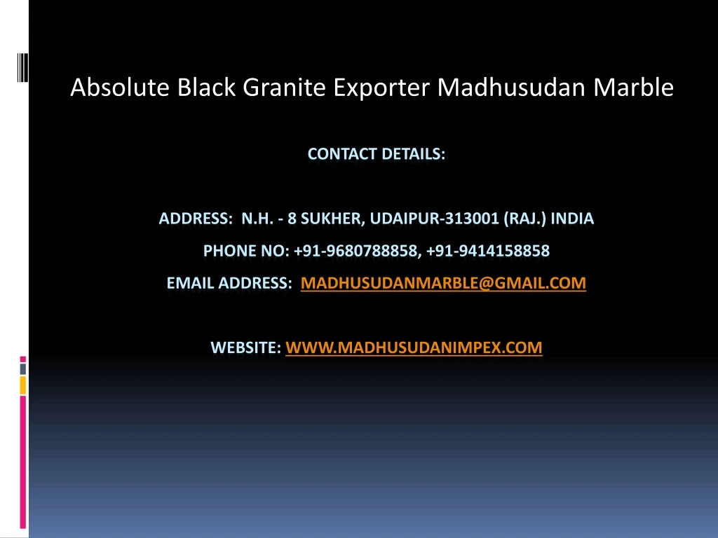 absolute black granite exporter madhusudan marble