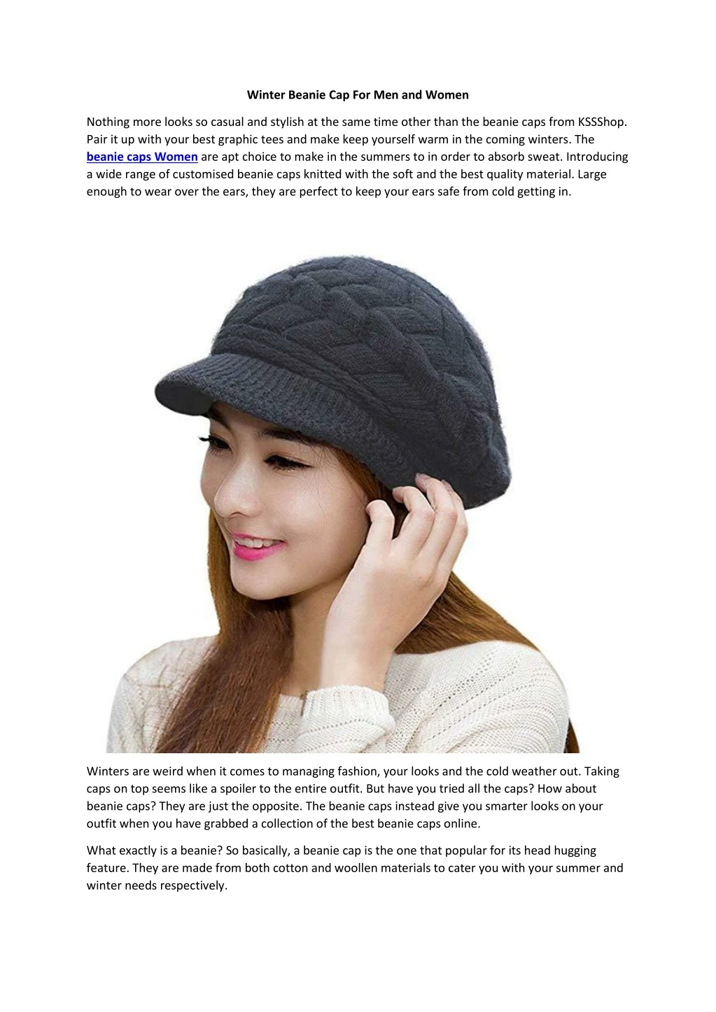 winter beanie cap for men and women
