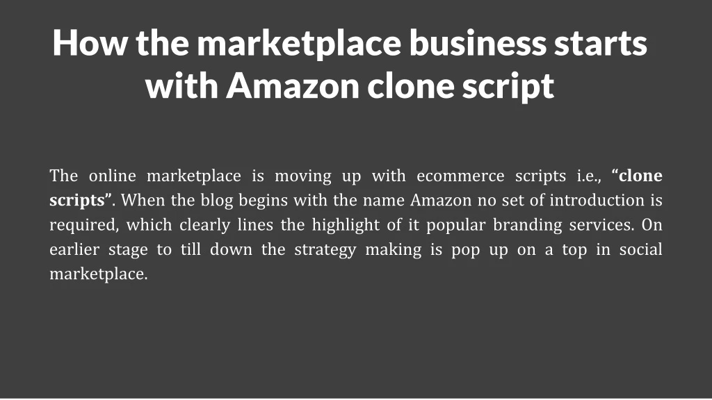 how the marketplace business starts with amazon