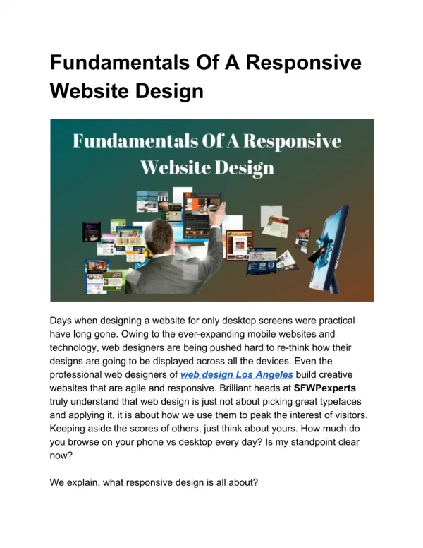 Fundamentals Of A Responsive Website Design