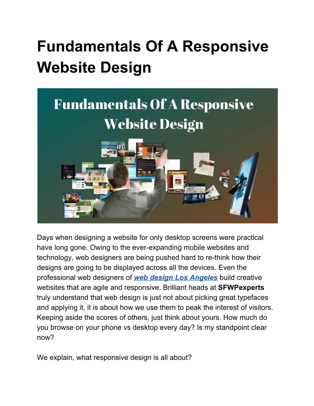 fundamentals of a responsive website design